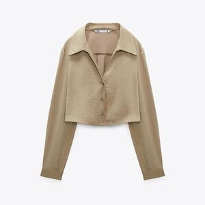 Women's Satin effect cropped blouse